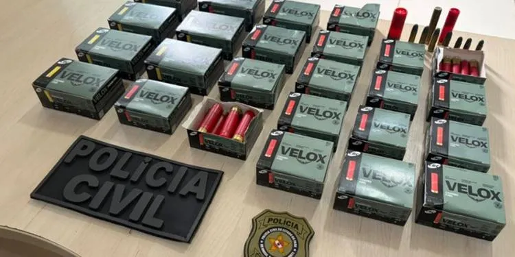 Polícia Civil (PC) apreendeu 257 munições com suspeito que foi preso por venda ilegal, em Aveiro. (Divulgação PC)