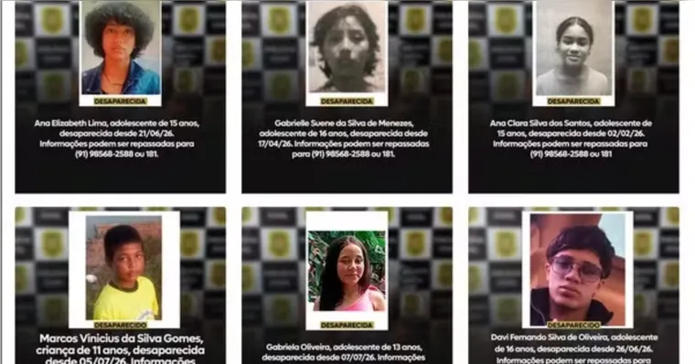 Ao todo, são 14 crianças e adolescentes divulgadas pela PC | Divulgação/PCPA
