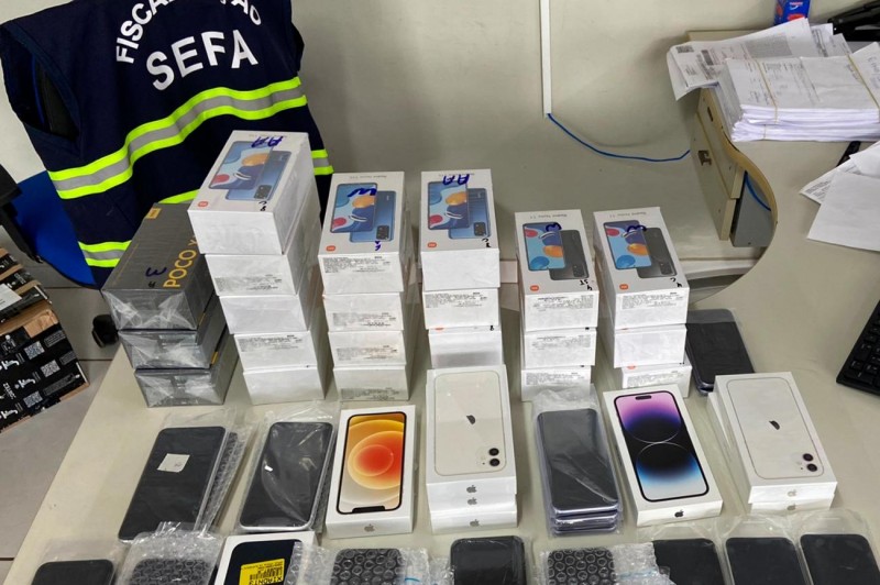 Secretaria da Fazenda apreende 66 aparelhos celulares e mais de 40 mil bebidas no Pará 