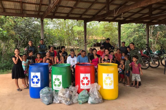 Ideflor-Bio e Polícia Militar instalam ponto de coleta de resíduos na Flota Trombetas